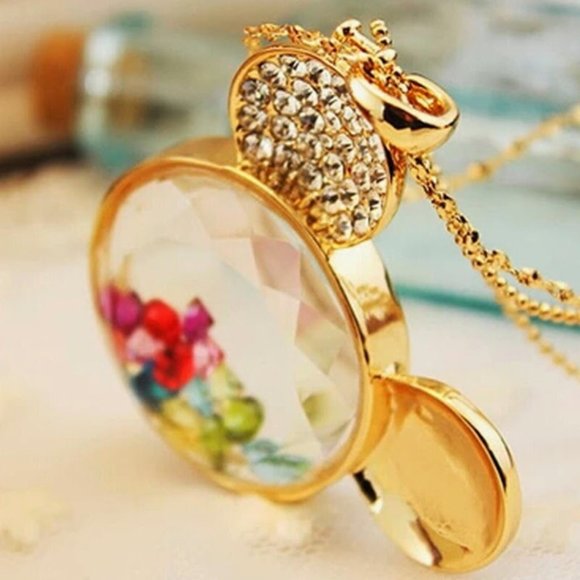 Disney Mickey Mouse Crystal Glass Sweater Necklace - Picture 2 of 2